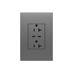 Legrand - ARTRUSB20PD30M4 - 20A Tamper-Resistant Ultra-Fast Plus Power Delivery USB Type-C/C Outlet, Plus-Size - adorne - Magnesium