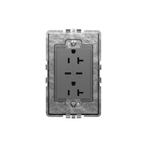 Legrand - ARTRUSB20PD30M4 - 20A Tamper-Resistant Ultra-Fast Plus Power Delivery USB Type-C/C Outlet, Plus-Size - adorne - Magnesium