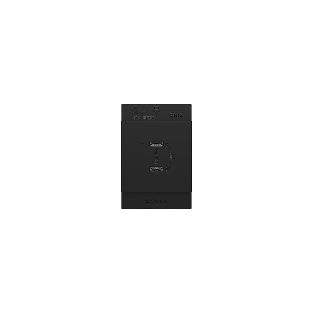 Legrand - ARUSB30PDG4 - Ultra-Fast Plus Power Delivery USB Type-C/C Outlet Module - adorne - Graphite