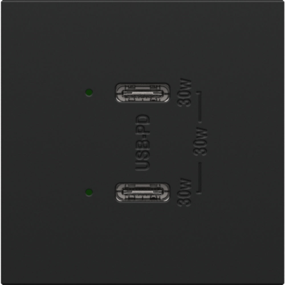 Legrand - ARUSB30PDG4 - Ultra-Fast Plus Power Delivery USB Type-C/C Outlet Module - adorne - Graphite