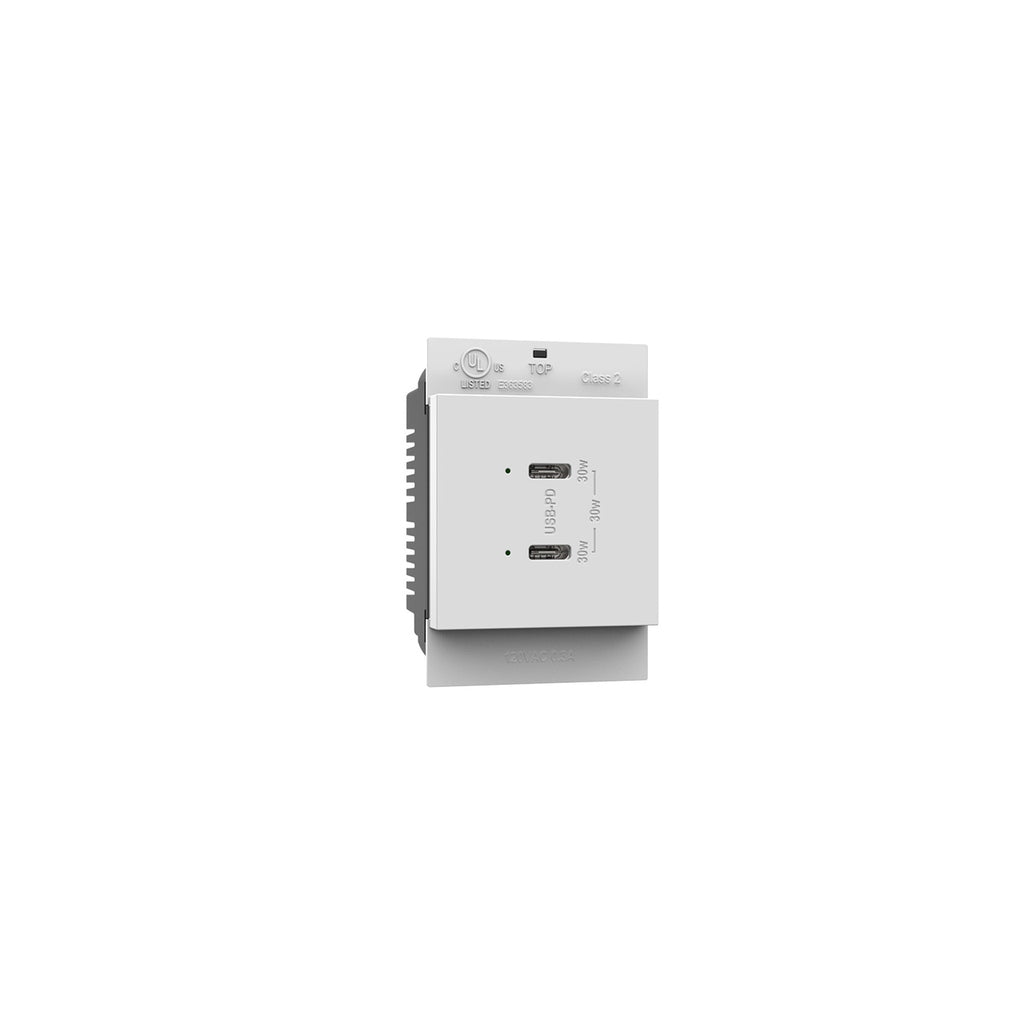 Legrand - ARUSB30PDW4 - Ultra-Fast Plus Power Delivery USB Type-C/C Outlet Module - adorne - White
