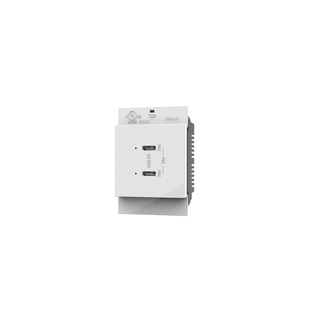 Legrand - ARUSB30PDW4 - Ultra-Fast Plus Power Delivery USB Type-C/C Outlet Module - adorne - White
