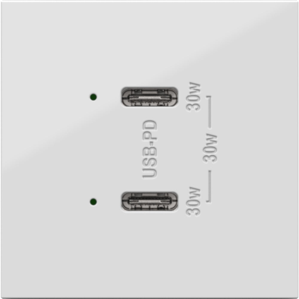 Legrand - ARUSB30PDW4 - Ultra-Fast Plus Power Delivery USB Type-C/C Outlet Module - adorne - White