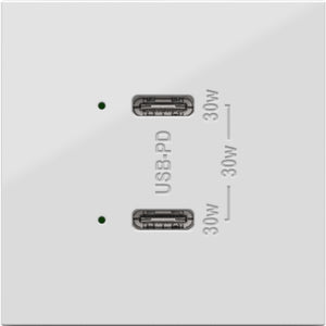 Legrand - ARUSB30PDW4 - Ultra-Fast Plus Power Delivery USB Type-C/C Outlet Module - adorne - White