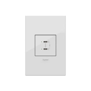 Legrand - ARUSB30PDW4 - Ultra-Fast Plus Power Delivery USB Type-C/C Outlet Module - adorne - White