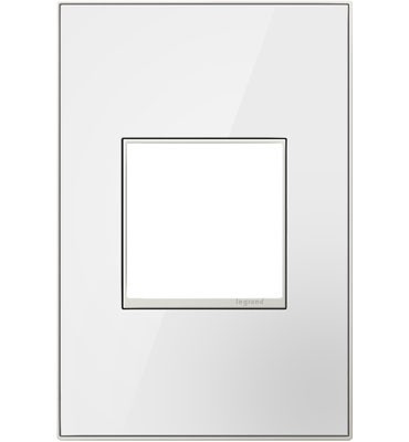 Legrand - AWM1G2MWW4 - One-Gang Screwless Wall Plate - adorne - Mirror White