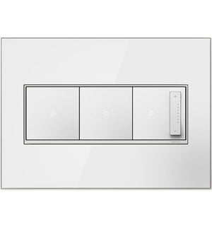 Legrand - AWM3GMWW4 - Three-Gang Screwless Wall Plate - adorne - Mirror White
