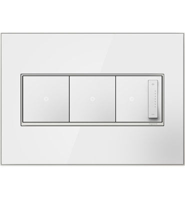 Legrand - AWM3GMWW4 - Three-Gang Screwless Wall Plate - adorne - Mirror White