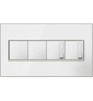 Legrand - AWM4GMWW4 - Four-Gang Screwless Wall Plate - adorne - Mirror White