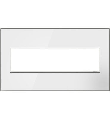 Legrand - AWM4GMWW4 - Four-Gang Screwless Wall Plate - adorne - Mirror White