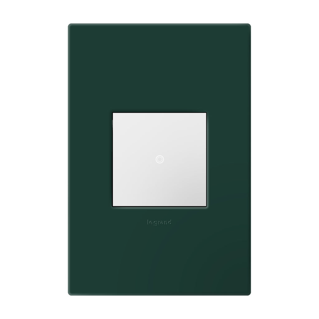 Legrand - AWP1G2EG - One-Gang-Plus Screwless Wall Plate with Microban - adorne - Evergreen