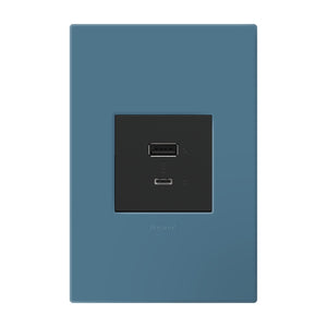 Legrand - AWP1G2MY - One-Gang-Plus Screwless Wall Plate with Microban - adorne - Mystic