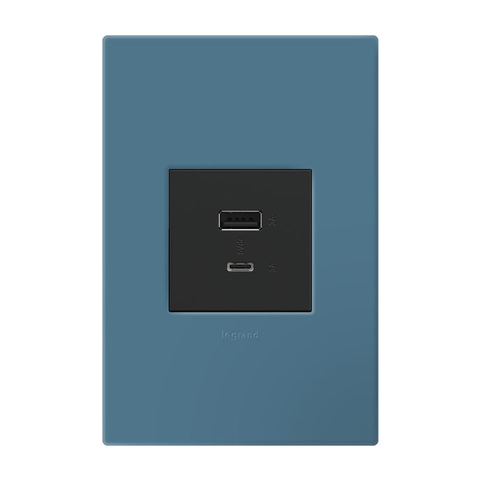 Legrand - AWP1G2MY - One-Gang-Plus Screwless Wall Plate with Microban - adorne - Mystic