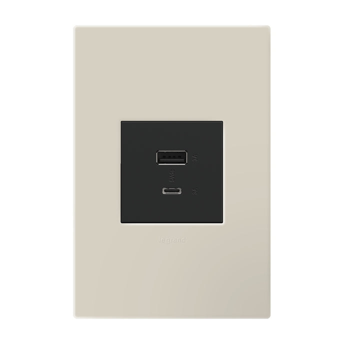 Legrand - AWP1G2OM - One-Gang-Plus Screwless Wall Plate with Microban - adorne - Oatmeal