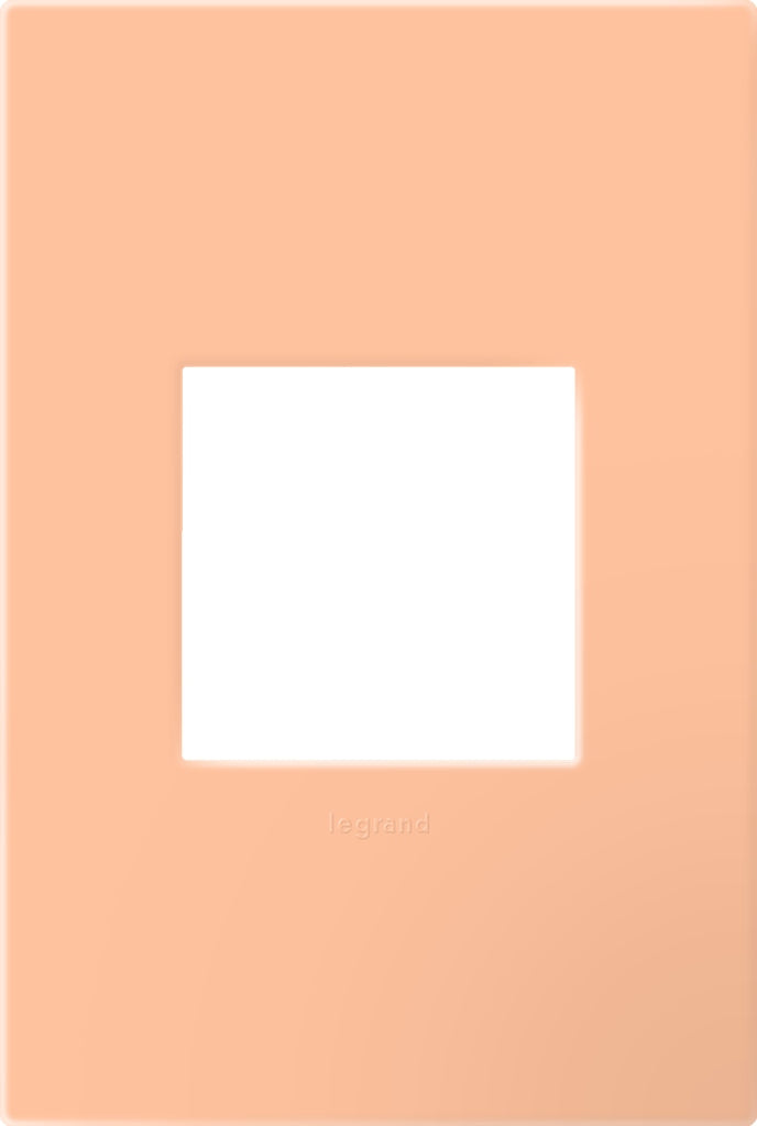Legrand - AWP1G2PY - One-Gang-Plus Screwless Wall Plate with Microban - adorne - Peachy