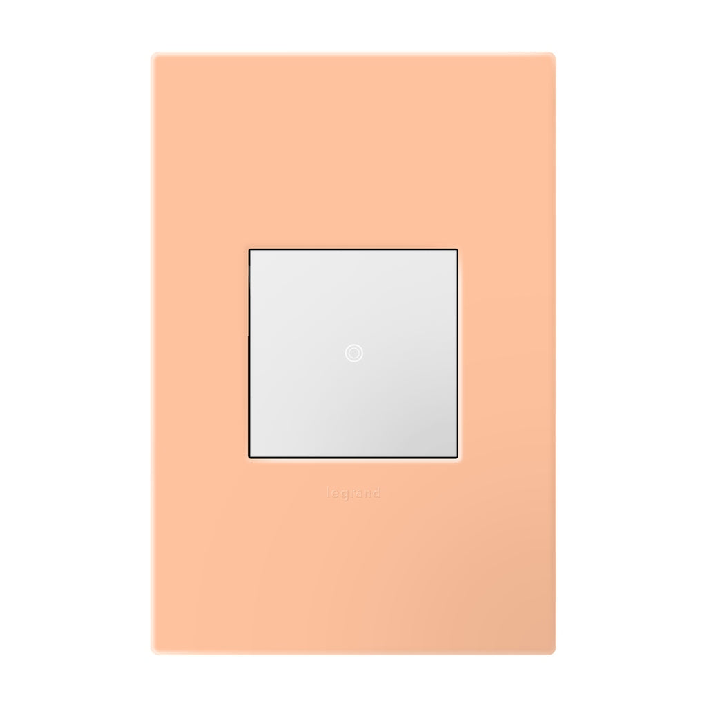Legrand - AWP1G2PY - One-Gang-Plus Screwless Wall Plate with Microban - adorne - Peachy