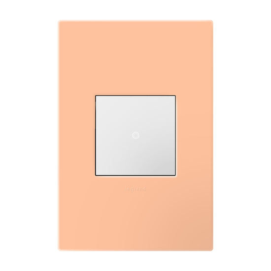 Legrand - AWP1G2PY - One-Gang-Plus Screwless Wall Plate with Microban - adorne - Peachy