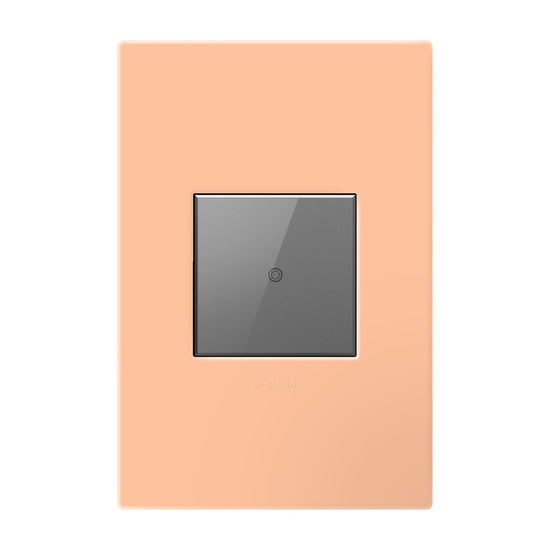 Legrand - AWP1G2PY - One-Gang-Plus Screwless Wall Plate with Microban - adorne - Peachy
