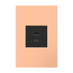 Legrand - AWP1G2PY - One-Gang-Plus Screwless Wall Plate with Microban - adorne - Peachy