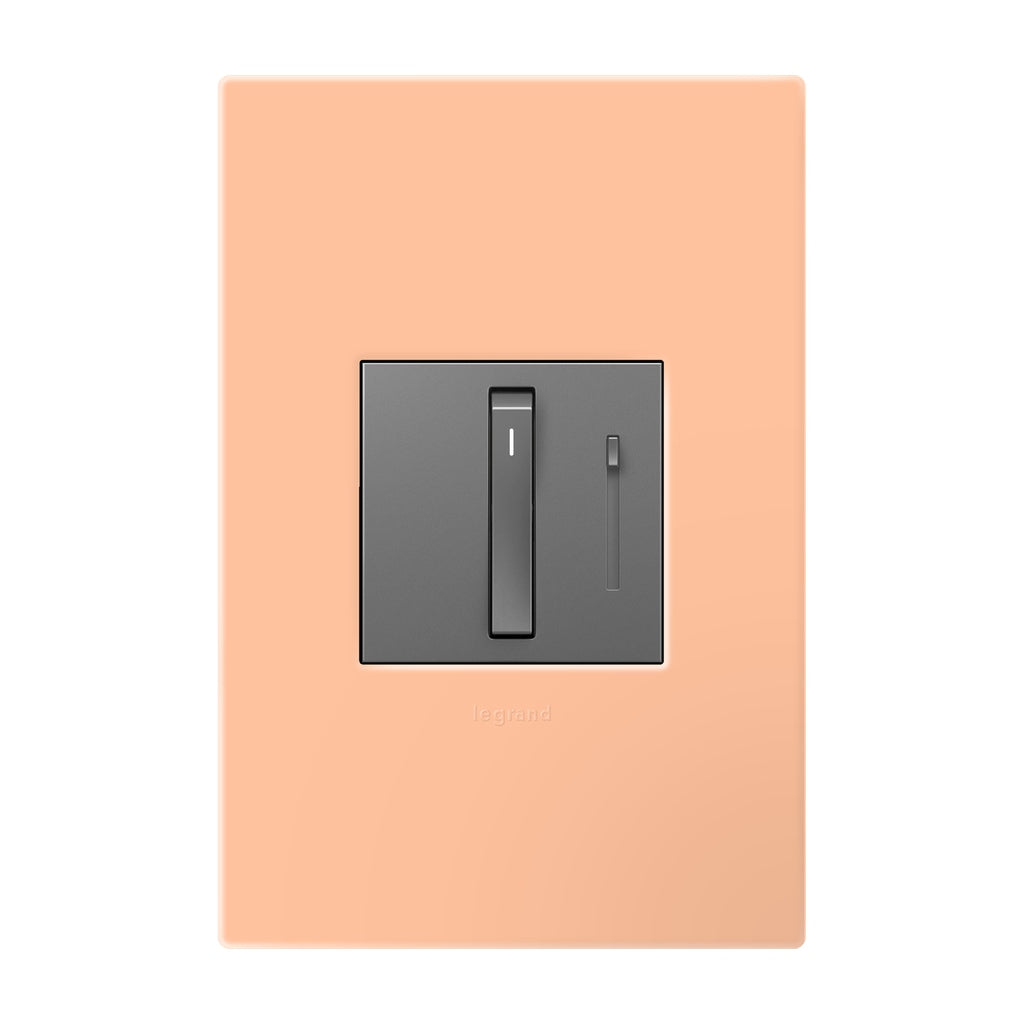 Legrand - AWP1G2PY - One-Gang-Plus Screwless Wall Plate with Microban - adorne - Peachy