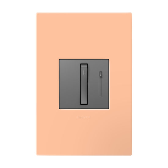 Legrand - AWP1G2PY - One-Gang-Plus Screwless Wall Plate with Microban - adorne - Peachy