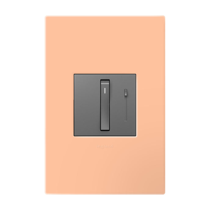 Legrand - AWP1G2PY - One-Gang-Plus Screwless Wall Plate with Microban - adorne - Peachy