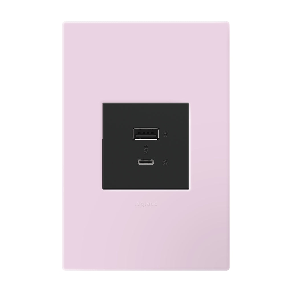 Legrand - AWP1G2RA - One-Gang-Plus Screwless Wall Plate with Microban - adorne - Rosa