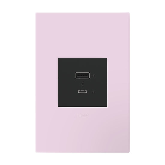 Legrand - AWP1G2RA - One-Gang-Plus Screwless Wall Plate with Microban - adorne - Rosa