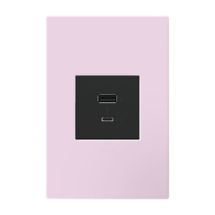 Legrand - AWP1G2RA - One-Gang-Plus Screwless Wall Plate with Microban - adorne - Rosa
