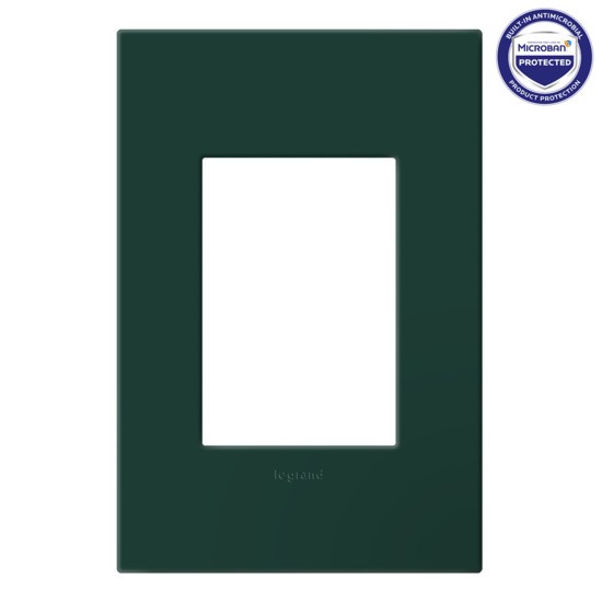 Legrand - AWP1G3EG - One-Gang Screwless Wall Plate with Microban - adorne - Evergreen
