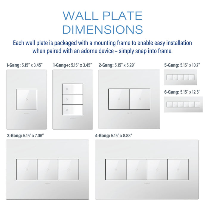 Legrand - AWP1G3PY - One-Gang Screwless Wall Plate with Microban - adorne - Peachy