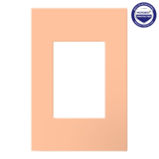 Legrand - AWP1G3PY - One-Gang Screwless Wall Plate with Microban - adorne - Peachy