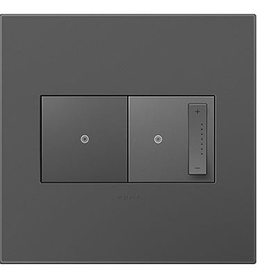 Legrand - AWP2GMG4 - Two-Gang Screwless Wall Plate with Microban - adorne - Magnesium