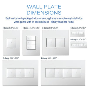 Legrand - AWP2GMY - Two-Gang Screwless Wall Plate with Microban - adorne - Mystic