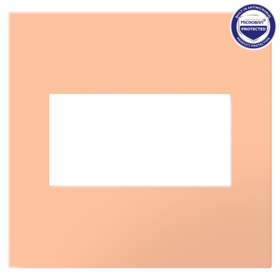 Legrand - AWP2GPY - Two-Gang Screwless Wall Plate with Microban - adorne - Peachy