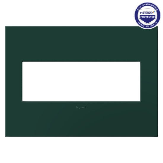 Legrand - AWP3GEG - Three-Gang Screwless Wall Plate with Microban - adorne - Evergreen