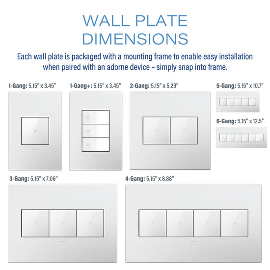 Legrand - AWP3GMY - Three-Gang Screwless Wall Plate with Microban - adorne - Mystic