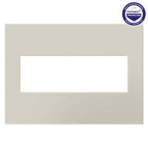 Legrand - AWP3GOM - Three-Gang Screwless Wall Plate with Microban - adorne - Oatmeal