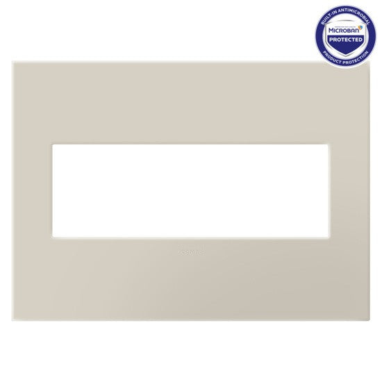 Legrand - AWP3GOM - Three-Gang Screwless Wall Plate with Microban - adorne - Oatmeal