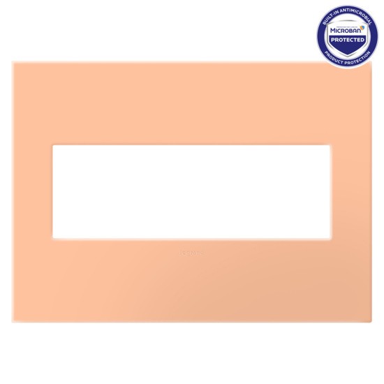 Legrand - AWP3GPY - Three-Gang Screwless Wall Plate with Microban - adorne - Peachy