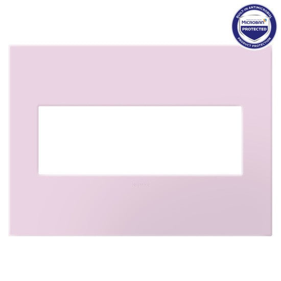 Legrand - AWP3GRA - Three-Gang Screwless Wall Plate with Microban - adorne - Rosa