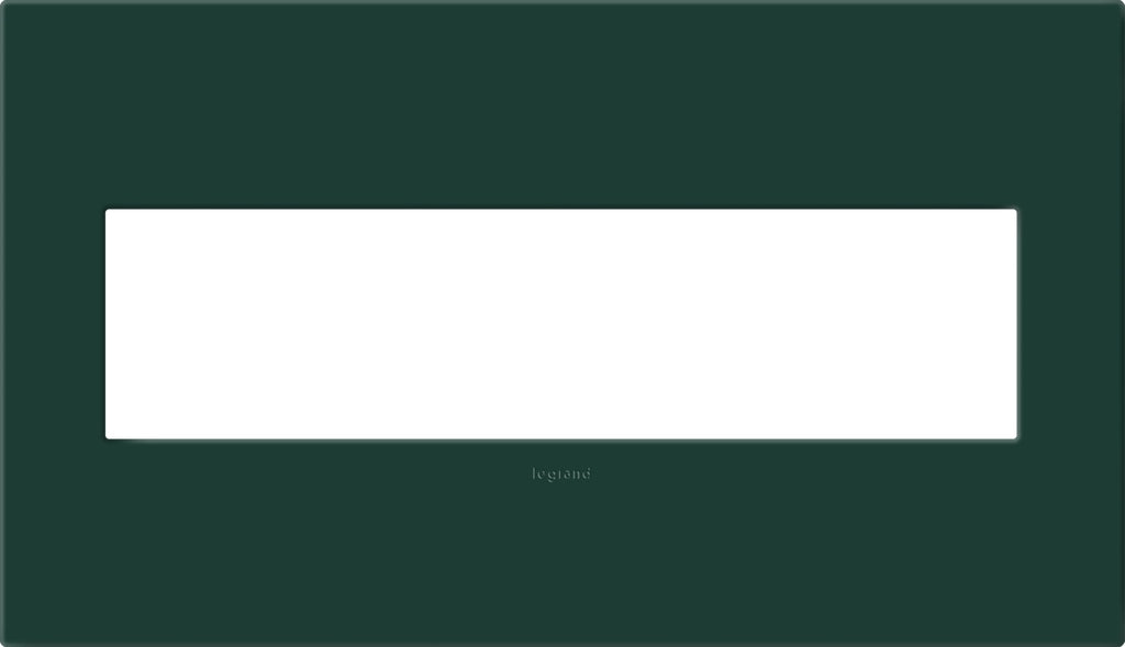 Legrand - AWP4GEG - Four-Gang Screwless Wall Plate with Microban - adorne - Evergreen
