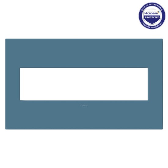 Legrand - AWP4GMY - Four-Gang Screwless Wall Plate with Microban - adorne - Mystic