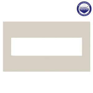 Legrand - AWP4GOM - Four-Gang Screwless Wall Plate with Microban - adorne - Oatmeal