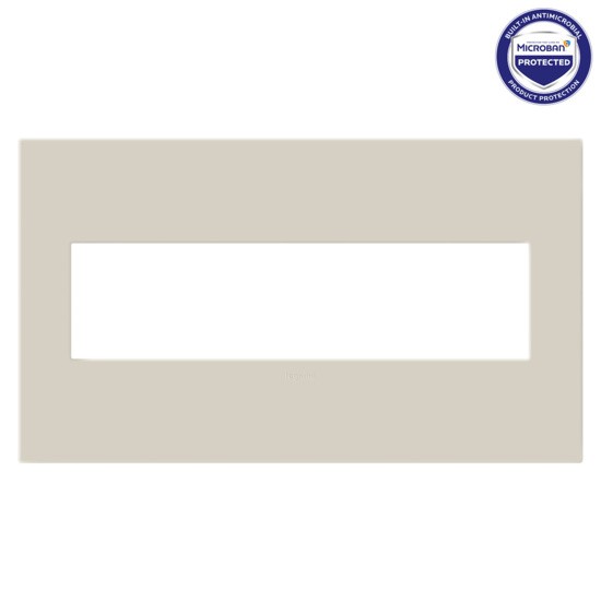 Legrand - AWP4GOM - Four-Gang Screwless Wall Plate with Microban - adorne - Oatmeal