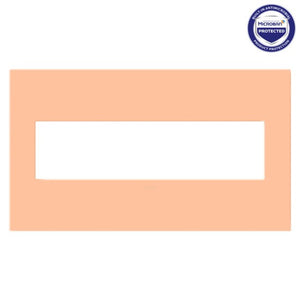 Legrand - AWP4GPY - Four-Gang Screwless Wall Plate with Microban - adorne - Peachy