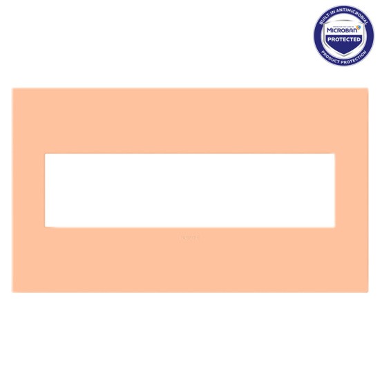Legrand - AWP4GPY - Four-Gang Screwless Wall Plate with Microban - adorne - Peachy