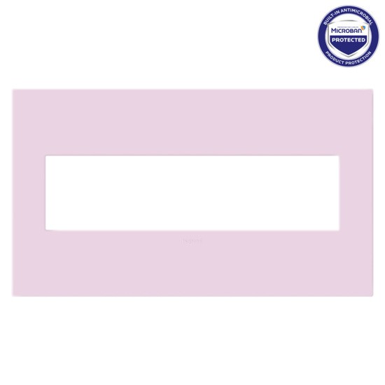 Legrand - AWP4GRA - Four-Gang Screwless Wall Plate with Microban - adorne - Rosa