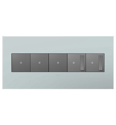 Legrand - AWP5GBL1 - Five-Gang Screwless Wall Plate - adorne - Pale Blue