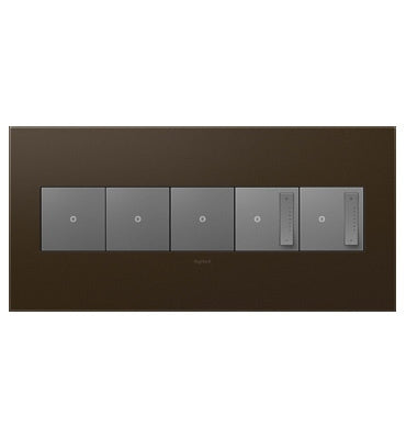 Legrand - AWP5GBR1 - Five-Gang Screwless Wall Plate - adorne - Bronze